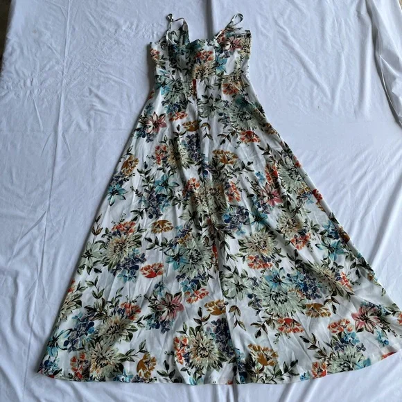 Fashion Nova Sexy Floral, Tie Front, Maxi Dress - Picture 2 of 4